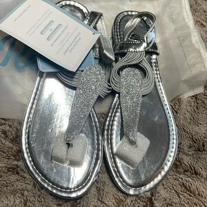 Silver sparkle sandals